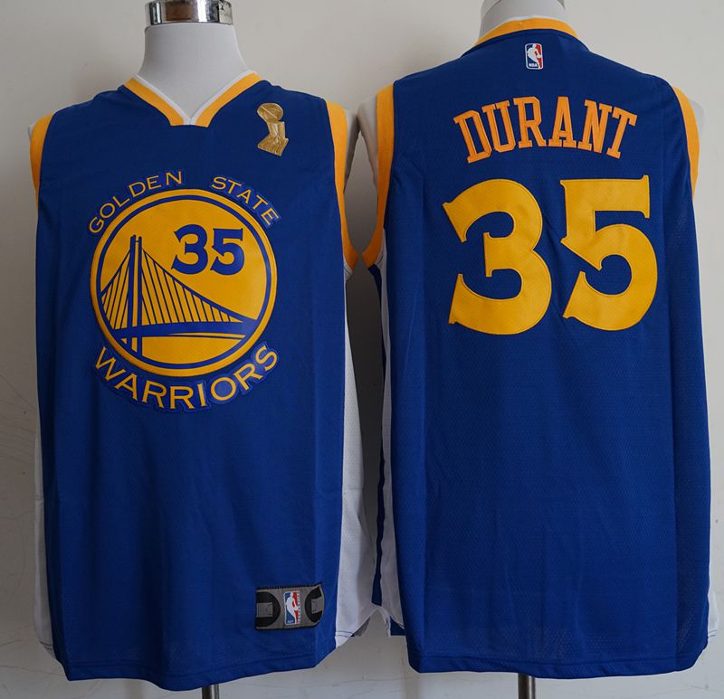 Men Golden State Warriors #35 Durant Blue Champion Game Nike NBA Jerseys